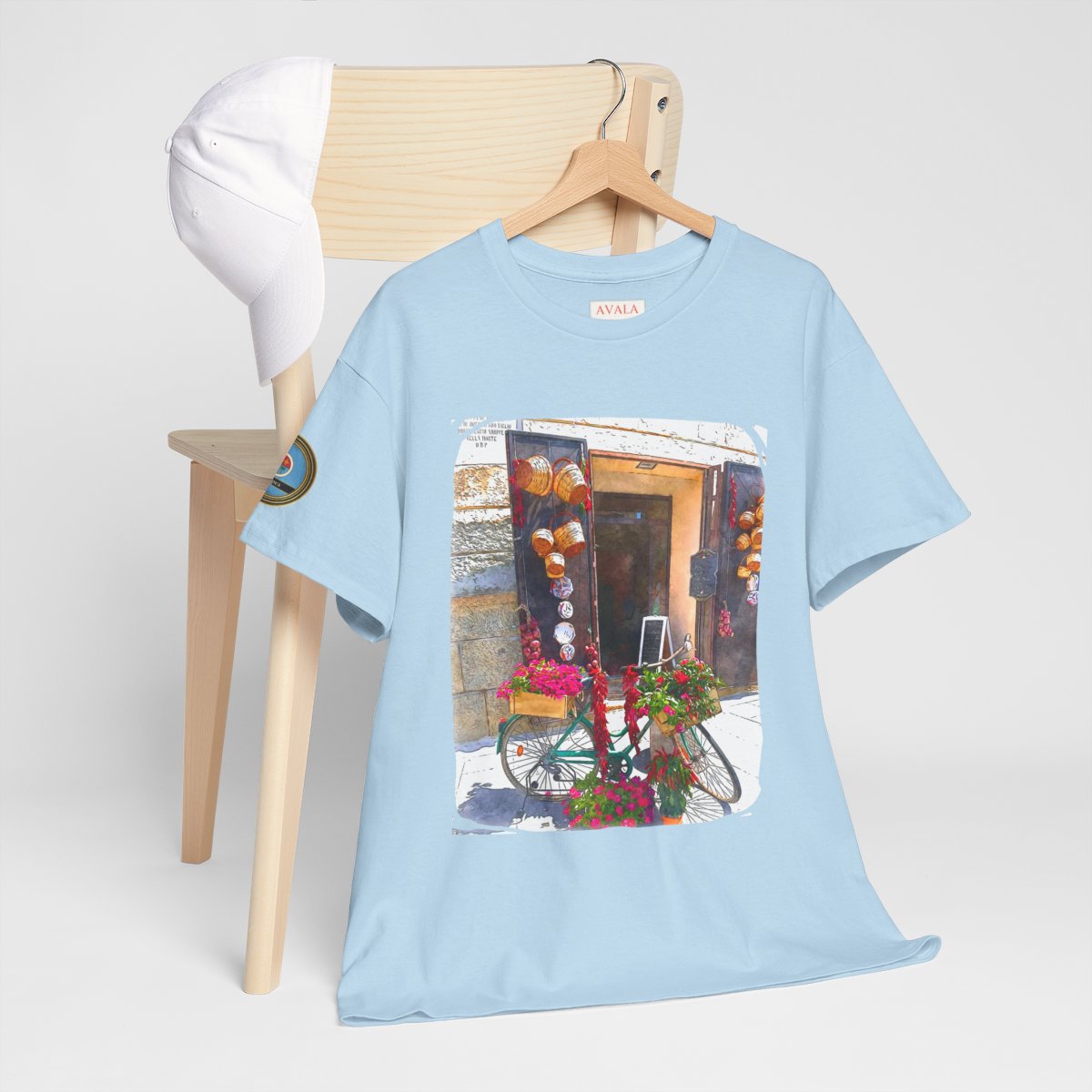 Tropea, Calabria - Unisex t-shirt with sleeve patch