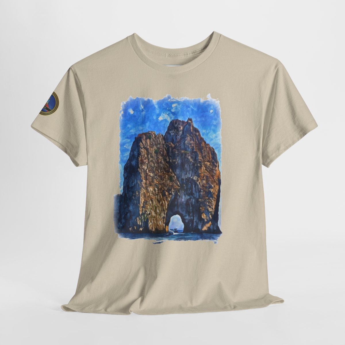 Island of Capri 1 - Unisex with sleeve patch (Rock Formation)