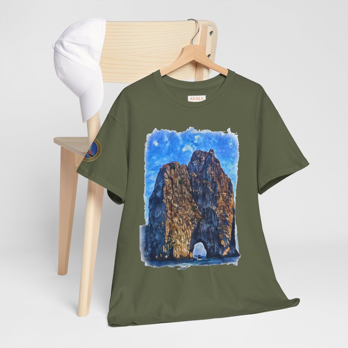 Island of Capri 1 - Unisex with sleeve patch (Rock Formation)