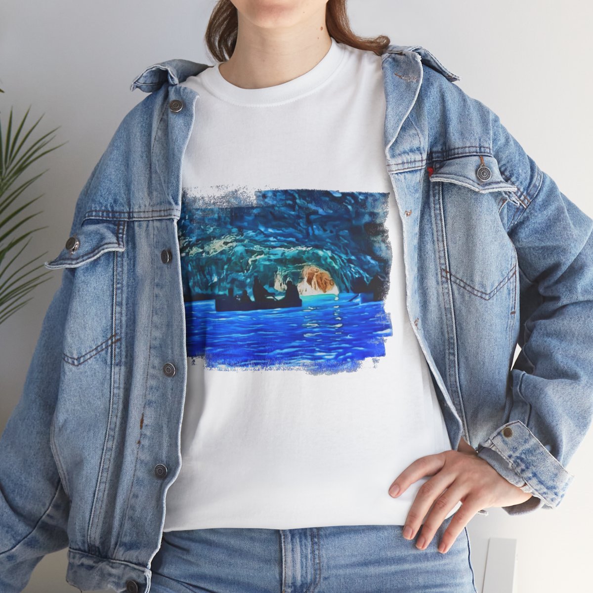 Island of Capri 2 - Unisex with sleeve patch (Blue Grotto)