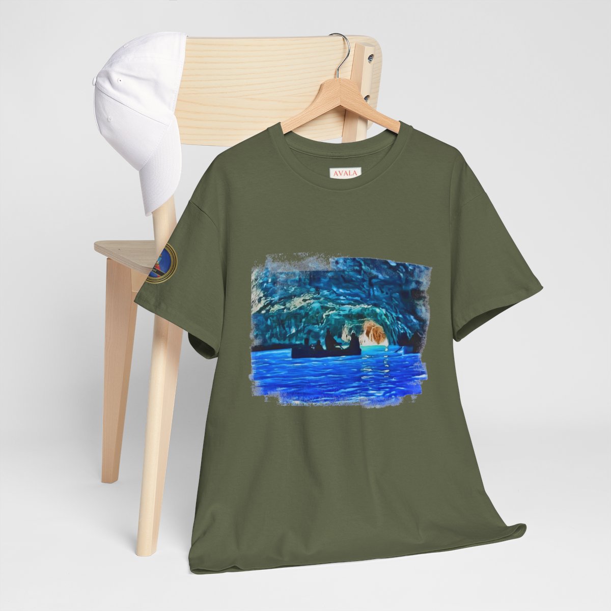 Island of Capri 2 - Unisex with sleeve patch (Blue Grotto)