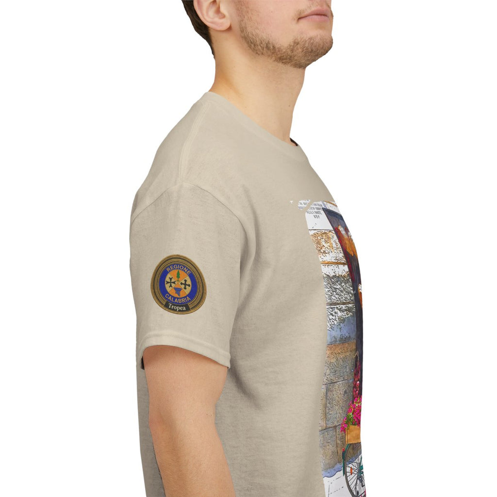 Tropea, Calabria - Unisex t-shirt with sleeve patch