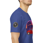 Vintage Fiat 500 Rome Tee (Bella Canvas 3001)— Red Car & Colosseum Sunset Graphic T-Shirt