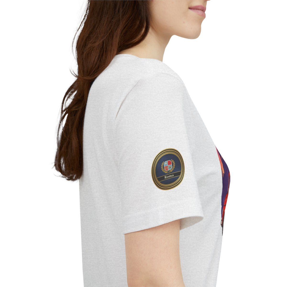 Vintage Fiat 500 Rome Tee (Bella Canvas 3001)— Red Car & Colosseum Sunset Graphic T-Shirt