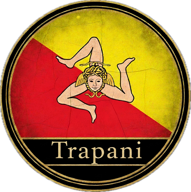 Trapani Windmills, Salt Pans and A Sunset - Unisex with sleeve patch (Trapani, Sicily)