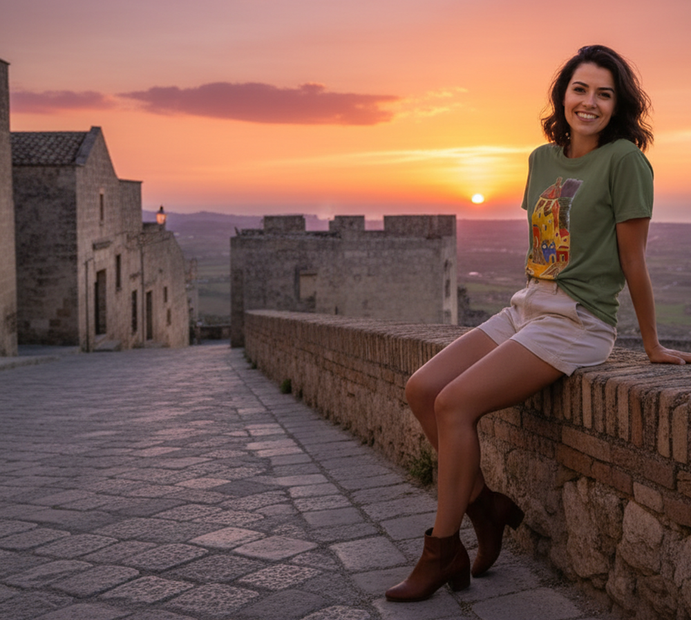 Erice, Sicily  - Unisex with sleeve patch