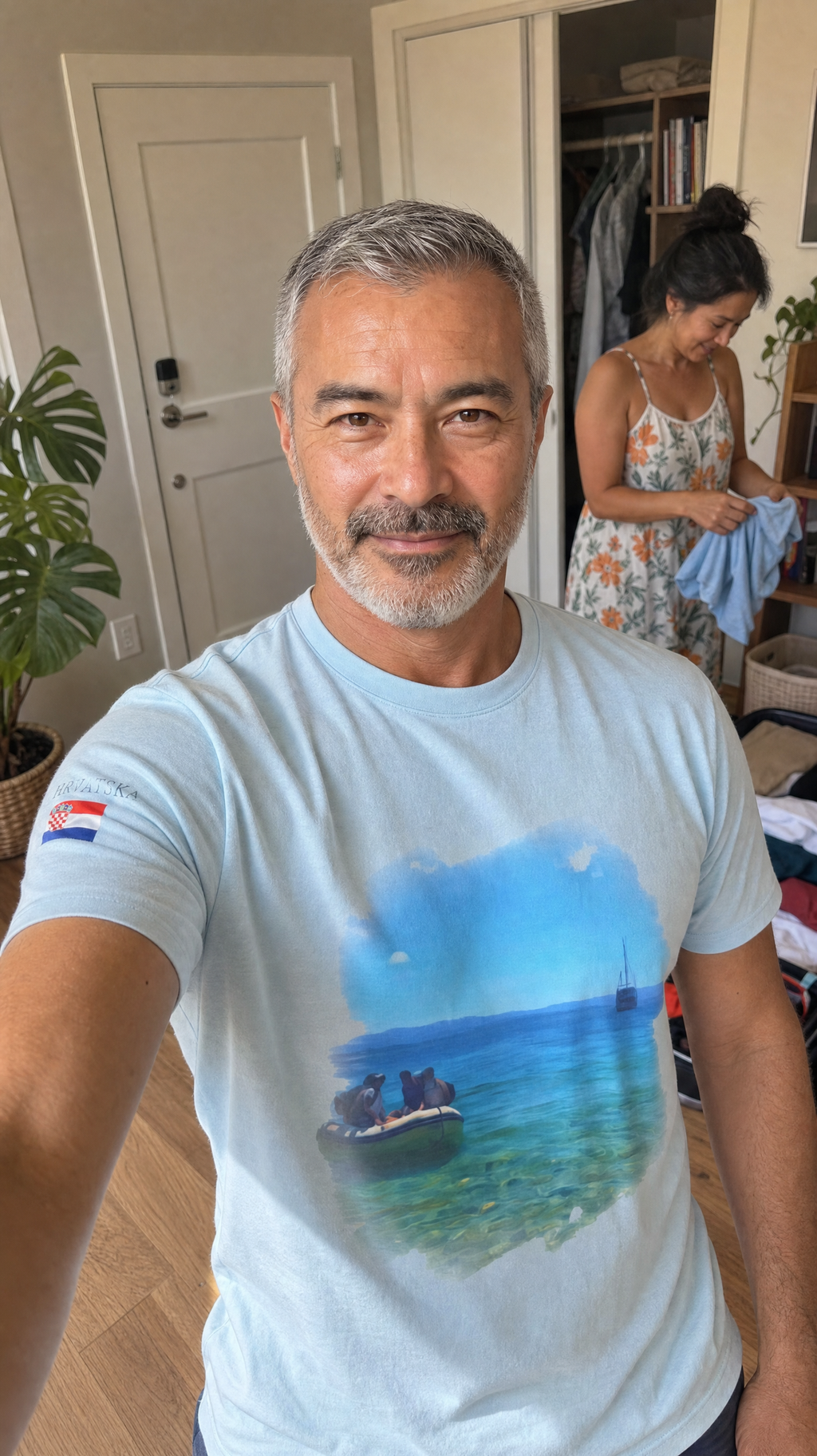 Island Hopping In Croatia - Unisex with sleeve patch