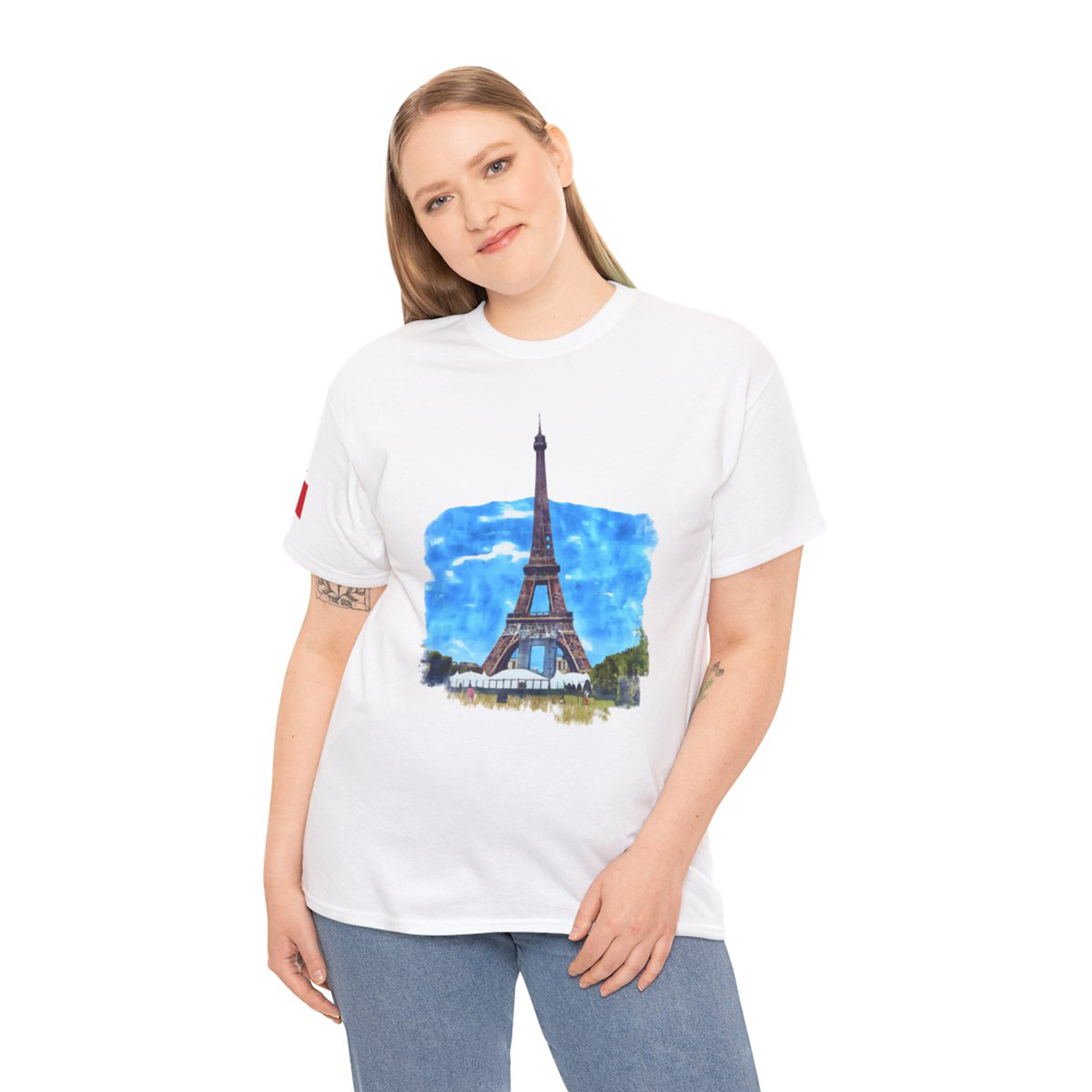 Eiffel Tower - Unisex with sleeve patch (Paris, France)