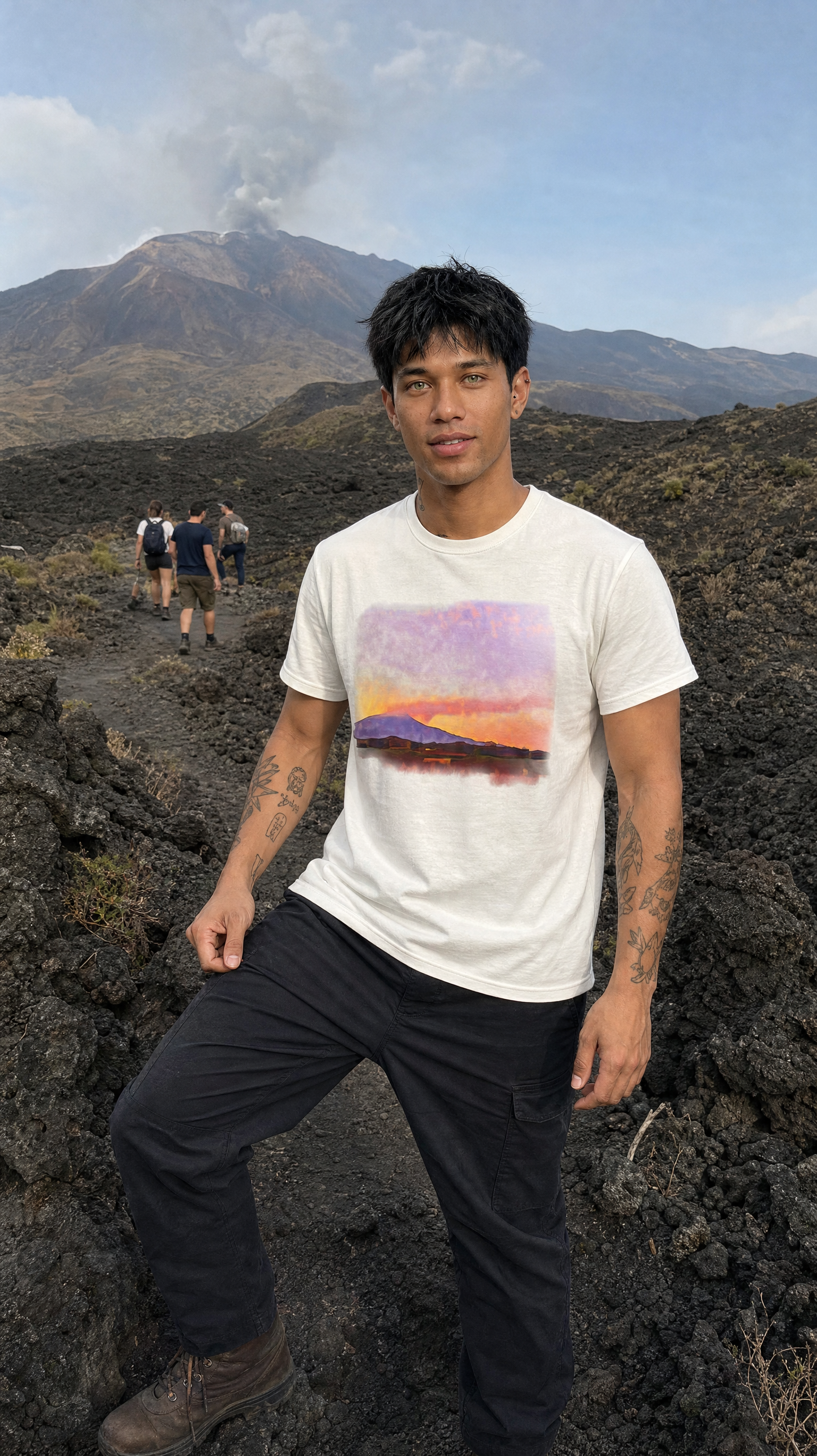 Sicily Sunsets (Mont'Etna) - Unisex with sleeve patch