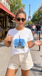 Eiffel Tower - Unisex with sleeve patch (Paris, France)